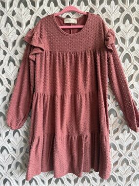 Perfect Peach Ruffle Tiered Dress Size M (8-9)